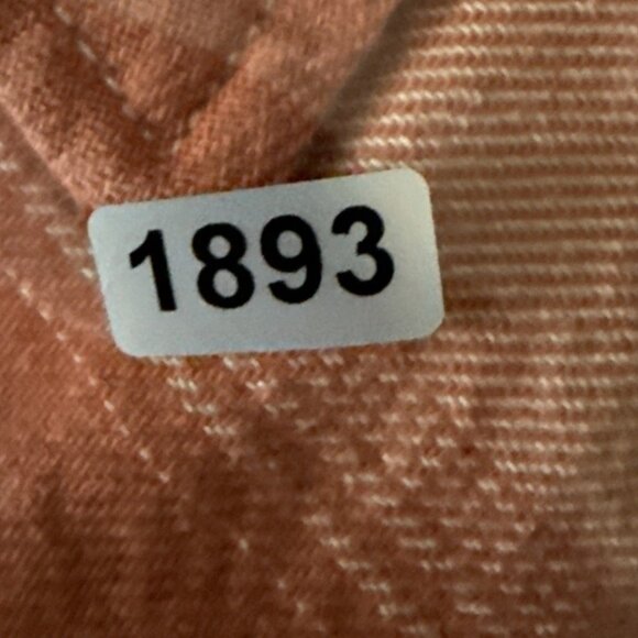 Mother The Overshirt Jacket Size S Hot Off the Block 100% Cotton Orange Plaid - Picture 11 of 11